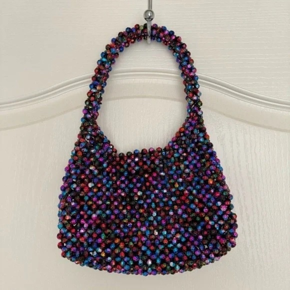 Colorful Beaded Shoulder Bag - Picture 2 of 4